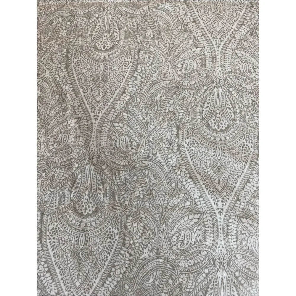 Decorative Paisley Pillow Sham Pair in Light Taupe